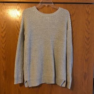 Light Grey Cable Knit Chunky Sweater